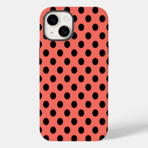 Schwarze Polka-Punkte auf lebende Korallen iPhone 14 Hülle