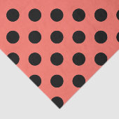 Schwarze Polka-Punkte auf lebende Korallen Seidenpapier (Ausschnitt)