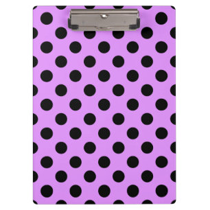 Schwarze Polka-Punkte auf Lila Klemmbrett
