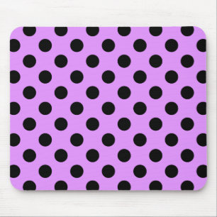 Schwarze Polka-Punkte auf Lila Mousepad