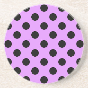 Schwarze Polka-Punkte auf Lila Sandstein Untersetzer