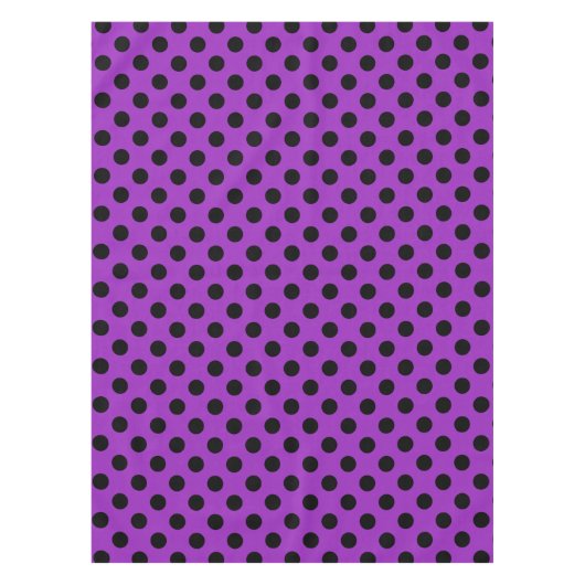 Schwarze Polka Punkte auf lila Tischdecke (Vorderseite)