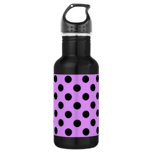 Schwarze Polka-Punkte auf Lila Trinkflasche