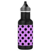 Schwarze Polka-Punkte auf Lila Trinkflasche (Rechts)