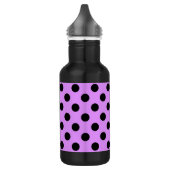 Schwarze Polka-Punkte auf Lila Trinkflasche (Links)