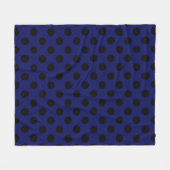 Schwarze Polka Punkte auf marineblau Fleecedecke (Vorderseite (Horizontal))