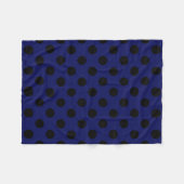 Schwarze Polka Punkte auf marineblau Fleecedecke (Vorderseite (Horizontal))