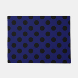 Schwarze Polka Punkte auf marineblau Fußmatte