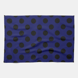 Schwarze Polka Punkte auf marineblau Geschirrtuch