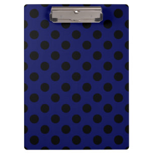Schwarze Polka Punkte auf marineblau Klemmbrett