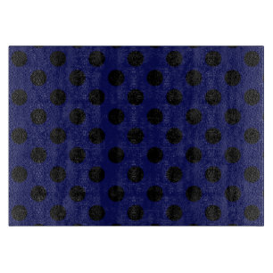 Schwarze Polka Punkte auf marineblau Schneidebrett
