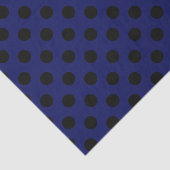 Schwarze Polka Punkte auf marineblau Seidenpapier (Ausschnitt)