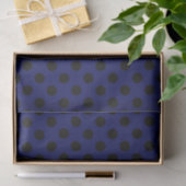 Schwarze Polka Punkte auf marineblau Seidenpapier (Geschenk)