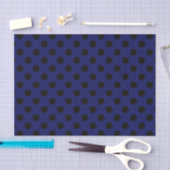 Schwarze Polka Punkte auf marineblau Seidenpapier (Handwerk)