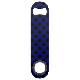 Schwarze Polka Punkte auf marineblau Speed Flaschenöffner