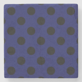 Schwarze Polka Punkte auf marineblau Steinuntersetzer