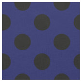 Schwarze Polka Punkte auf marineblau Stoff (Nahaufnahme)