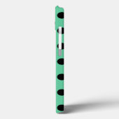 Schwarze Polka Punkte auf Minze grün Case-Mate iPh iPhone Hülle (Rückseite / Links)