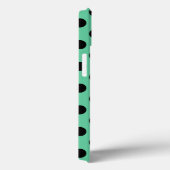 Schwarze Polka Punkte auf Minze grün Case-Mate iPh iPhone Hülle (Rückseite / Rechts)
