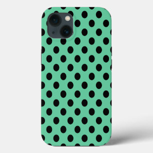 Schwarze Polka Punkte auf Minze grün Case-Mate iPh iPhone 13 Hülle