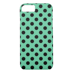 Schwarze Polka Punkte auf Minzgrün Case-Mate iPhone Hülle