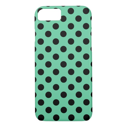 Schwarze Polka Punkte auf Minzgrün Case-Mate iPhone Hülle (Rückseite)