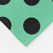 Schwarze Polka Punkte auf Minzgrün Fleecedecke (Ecke)