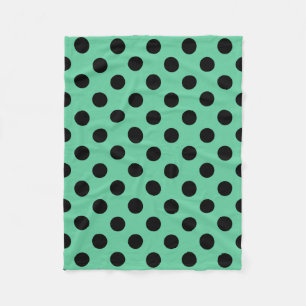 Schwarze Polka Punkte auf Minzgrün Fleecedecke
