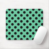 Schwarze Polka Punkte auf Minzgrün Mousepad (Mit Mouse)