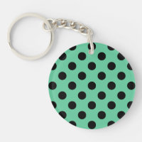 Schwarze Polka Punkte auf Minzgrün