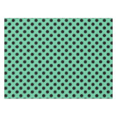Schwarze Polka Punkte auf Minzgrün Tischdecke (Vorderseite (Horizontal))