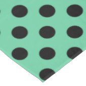 Schwarze Polka Punkte auf Minzgrün Tischdecke (Schrägansicht)