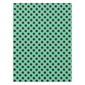 Schwarze Polka Punkte auf Minzgrün Tischdecke (Vorderseite)