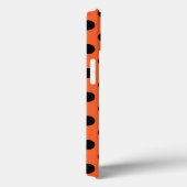 Schwarze Polka Punkte auf orange Case-Mate iPhone  Hülle (Rückseite / Rechts)