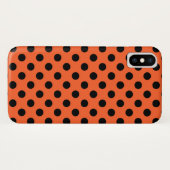 Schwarze Polka-Punkte auf Orange Case-Mate iPhone Hülle (Rückseite (Horizontal))