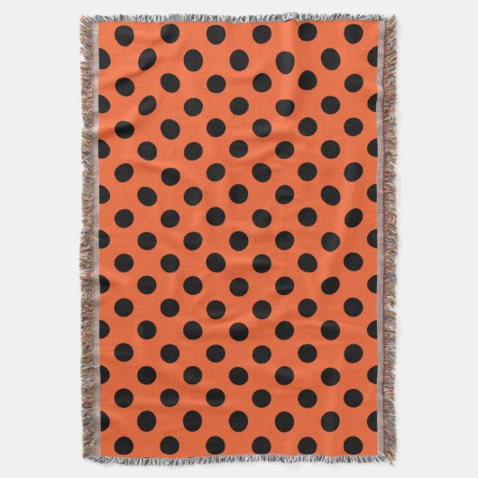 Schwarze Polka-Punkte auf Orange Decke (Vorderseite Vertikal)