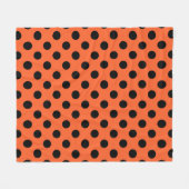 Schwarze Polka-Punkte auf Orange Fleecedecke (Vorderseite (Horizontal))