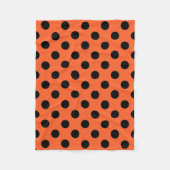 Schwarze Polka-Punkte auf Orange Fleecedecke (Vorderseite)