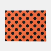 Schwarze Polka-Punkte auf Orange Fußmatte (Vorderseite)