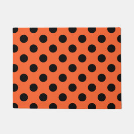 Schwarze Polka-Punkte auf Orange Fußmatte