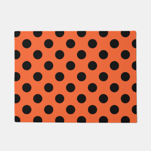Schwarze Polka-Punkte auf Orange Fußmatte