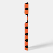 Schwarze Polka-Punkte auf Orange iPhone Hülle (Rechte Seite)