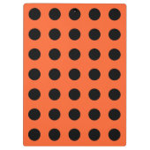 Schwarze Polka-Punkte auf Orange Klemmbrett (Rückseite)