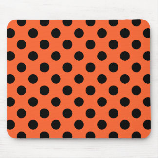 Schwarze Polka-Punkte auf Orange Mousepad