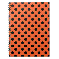 Schwarze Polka-Punkte auf Orange
