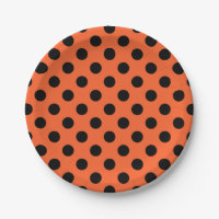 Schwarze Polka-Punkte auf Orange