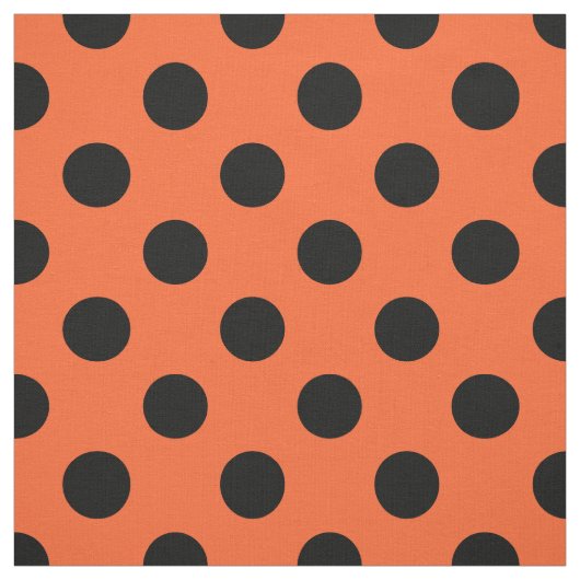 Schwarze Polka-Punkte auf Orange Stoff (Muster)