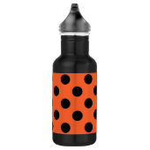Schwarze Polka-Punkte auf Orange Trinkflasche (Rechts)