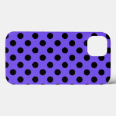 Schwarze Polka Punkte auf Periwinkle Case-Mate iPh iPhone Hülle (Rückseite (Horizontal))