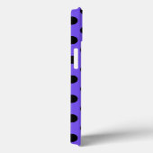 Schwarze Polka Punkte auf Periwinkle Case-Mate iPh iPhone Hülle (Rückseite / Rechts)